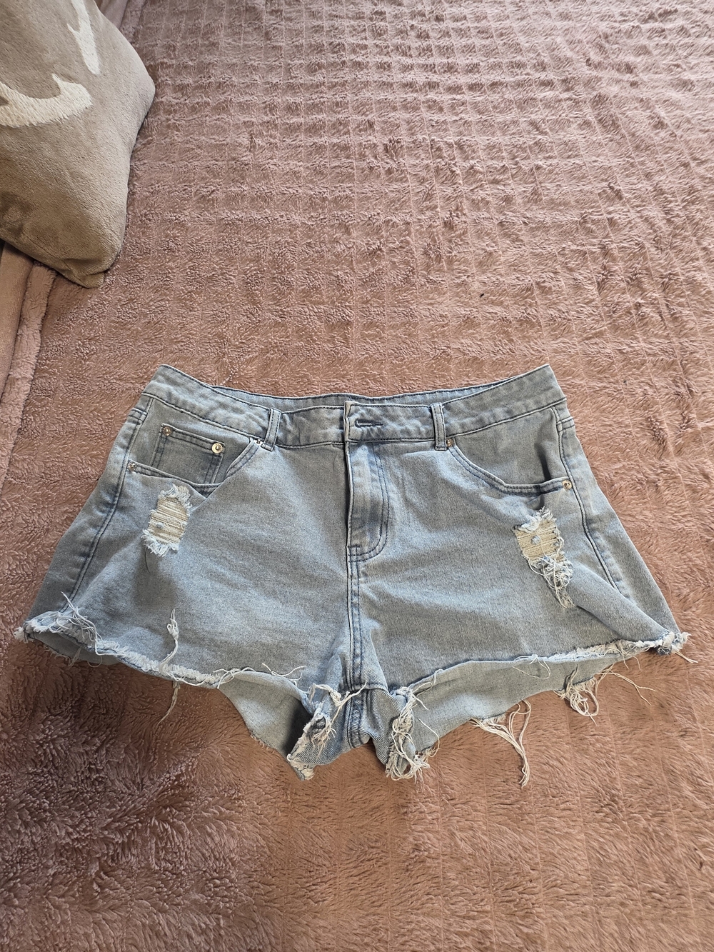 Blue Asphalt Light Blue Distressed Denim Cutoff Shorts